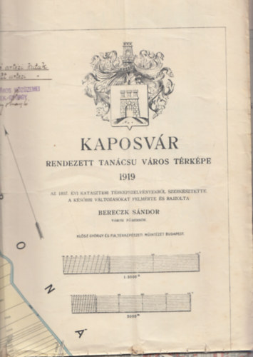 Bereczk Sndor - Kaposvr rendezett tancs vros trkpe 1919 (122x95 cm)