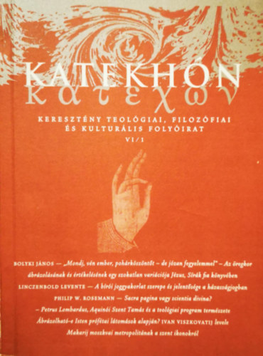 Katekh�n VI. �vfolyam 1. sz�m