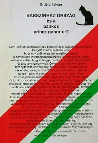 Erdlyi Istvn - Bbsznhz orszg s a bankos princz gbor r?