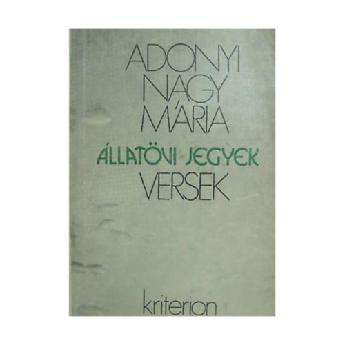 Adonyi Nagy M�ria - �llat�vi jegyek