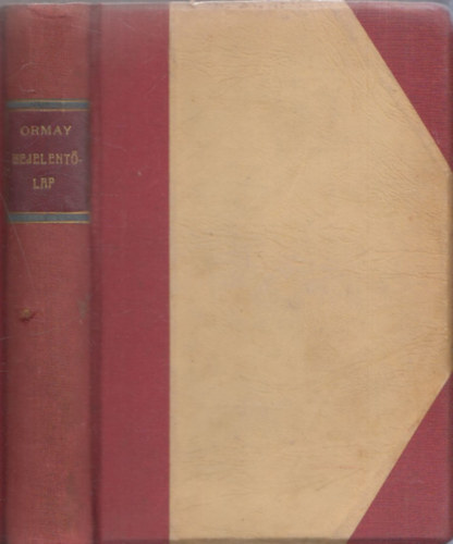 Ormay Imre - Bejelentlap - regny