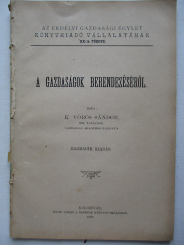 K. V�r�s S�ndor - A Gazdas�gok Berendez�s�r�l