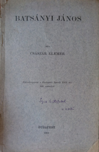 Cs�sz�r Elem�r - Bats�nyi J�nos