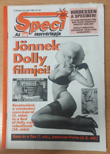 Speci 2. évfolyam 22. szám 1993. 43. hét