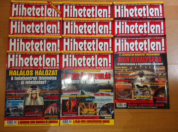 11 szm a Hihetetlen! magazin 2022-es vfolyambl:  2022/ 1. janur, 2. februr, 4. prilis, 5. mjus, 6.	jnius, 7. jlius, 8. augusztus, 9. szeptember, 10. oktber 11. november 12.	december