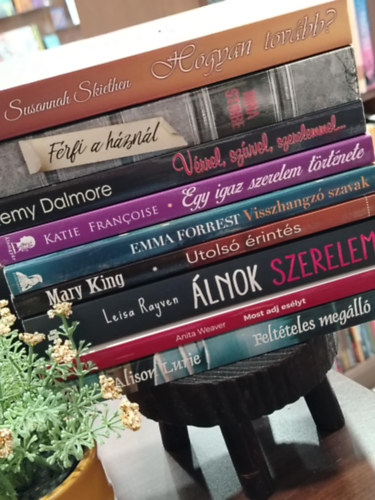 Nina Stibbe, Remy Dalmore, Katie Francoise, Emma Forrest, Mary King, Leisa Rayven, Anita Weaver, Alison Lurie Susannah Skiethen - KÖNYVMENTŐ AJÁNLAT, 9 DB. Hogyan tovább, Férj a háznál, Vérrel, szívvel, szerelemmel, Egy igaz szerelem története, Visszhangzó szavak, Utolsó érintés, Álnok szerelem, Most adj esélyt, Feltételes megálló