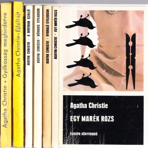 Agatha Christie - 6 db. Agatha Christie: Egy mar�k rozs + Nyaral� gyilkosok + B�b�jos gyilkosok + A Bertram sz�ll� + �jf�lt�jt + Gyilkoss�g meghirdetve