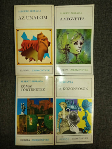 Alberto Moravia - 4 db Alberto Moravia: Az unalom + A megvet�s + R�mai t�rt�netek + A K�z�ny�s�k