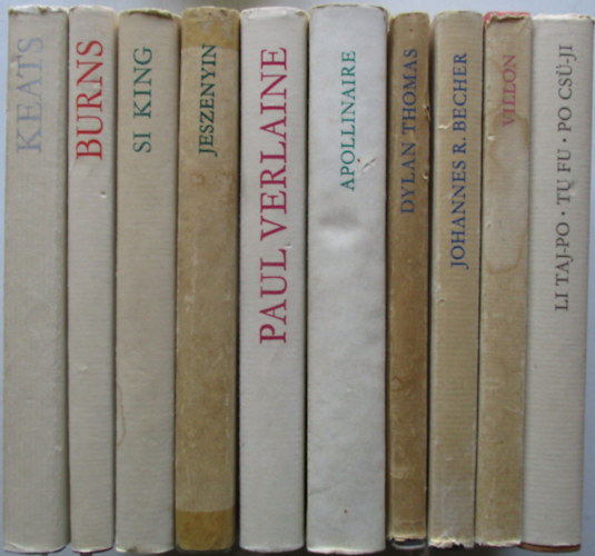 T�bb szerz� - 10 db k�tet a Lyra Mundi sorozatb�l (Johannes R. Becher versei, Dylan Thomas versei, Apollinaire versei...)