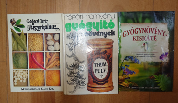 Ladocsi Teréz, Rápóti-Romváry - 3 könyv a gyógynövényekről: Fűszerkalauz, Gyógynövének kiskáté, Gyógyító növények
