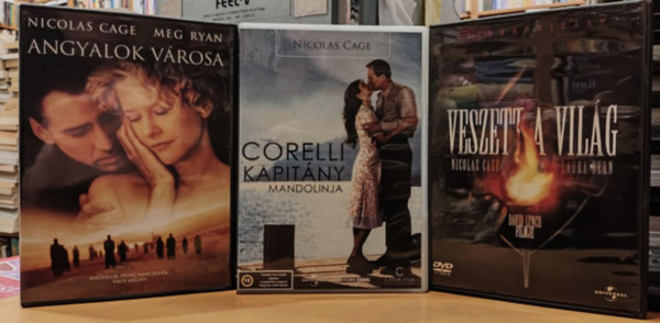Nicolas Cage - 3 db Nicolas Cage film: Angyalok v�rosa + Corelli kapit�ny mandolinja + Veszett a vil�g (3 DVD)