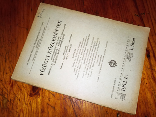 Több szerző - Vízügyi közlemények 1962.év 3.füzet