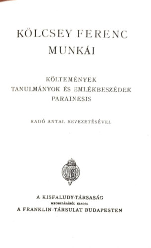 Klcsey Ferenc - Kltemnyek-Tanulmnyok s emlkbeszdek-Parainesis