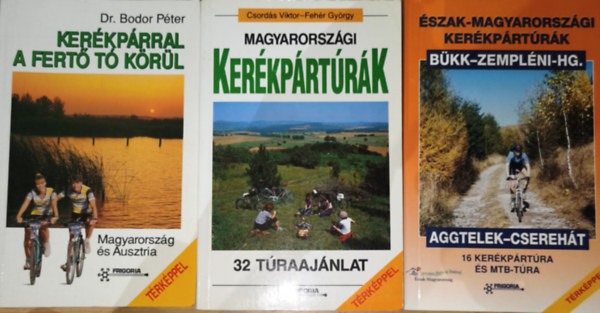 3db kerékpártúra útikönyv térképpel - Bükk-Zempléni-Hegység-Aggtelek-Cserehát, Magyarországi kerékpártúrák-32 túraajánlat, Kerékpárral a Fertő-tó körül