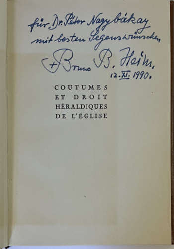 Coutumes et Droit H�raldiques de l'Eglise. Dedik�lt.