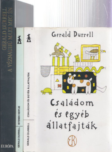 Gerald Durrell - 3 db Gerald Durrell: A vznaujj maki meg n + Istenek kertje + CSaldom s egyb llatfajtk