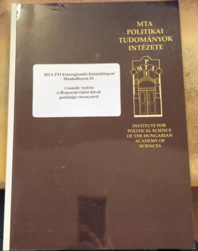 Csan�dy Andr�s - A Homor�d-vid�ki falvak gazdas�gi viszonyair�l