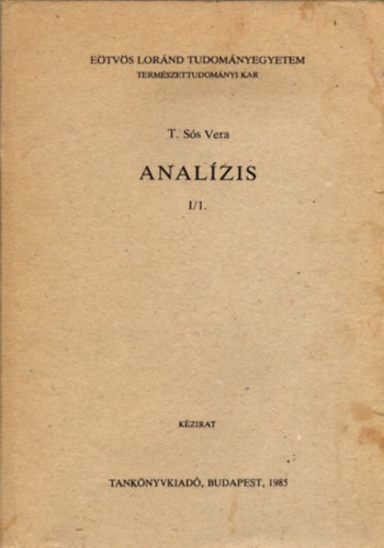 T. Sós Vera - Analízis I/1.