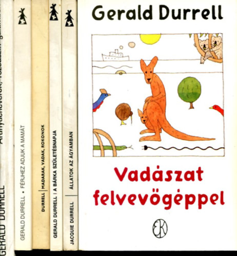 Gerald Durrell - 6 db Gerald Durrell kötet: Vadászat felvevőgéppel - Állatok az ágyamban - A bárka születésnapja - Madarak, vadak, rokonok - Férjhez adjuk a mamát - Aranydenevérek, rózsaszín galambok