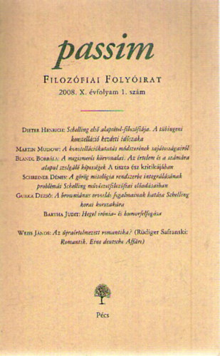 Passim - Filozfiai folyirat 2008/1.