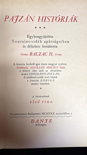 Honor� de Balzac, Szerk.: Tr�ch�nyi Zolt�n, Ford.: Adorj�n Mih�ly, Graf.: Robida - ---