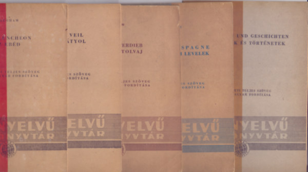 Maugham - Dickens - Brder GRIMM - Mrime - Fordtotta Keresztury Dezs - Ktnyelv kis knyvtr t db.: Az ebd/A menekls + A fekete ftyol + A mestertolvaj/Az vegkopors + Spanyolorszgi levelek + Anekdotk s trtnetek (5 m)