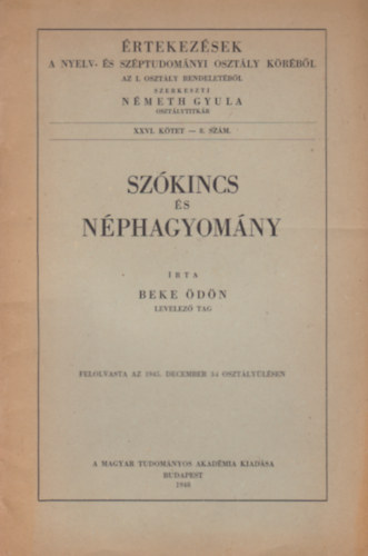 Beke dn - Szkics s nphagyomny