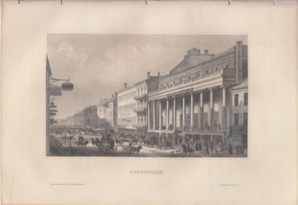 Louisville (város, Kentucky állam, USA, Észak-Amerika) (16x23,5 cm lapméretű eredeti acélmetszet, 1856-ból)