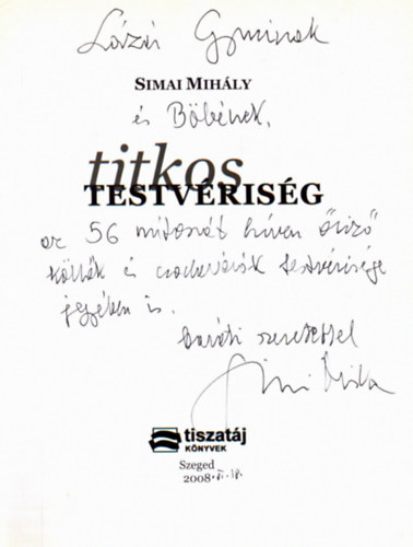 Simai Mihly - Titkos testvrisg (dediklt)