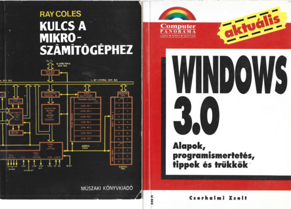 2 db könyv, ray Coles: Kulcs a mikroszámítógéphez, Cserhalmi Zsolt: Windows 3.0