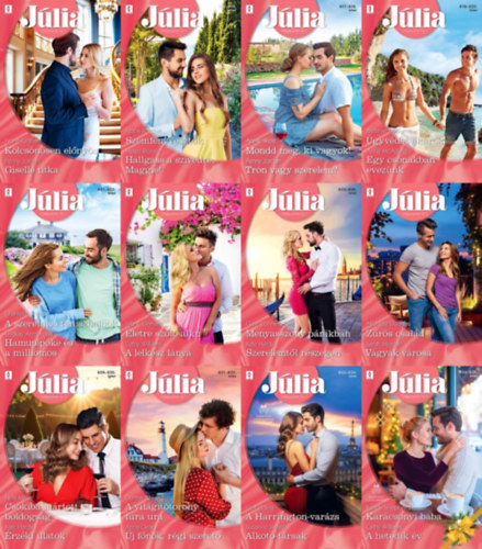 Penny Jordan, Pippa Roscoe, Helen Brooks, Annie West, Melanie Milburne, Anne McAllister, Chantelle Shaw, Lindsay Armstrong, Cathy Williams, Clare Connelly, Kate Hardy, Michelle Douglas, Lynne Graham - TELJES 2025. évi Júlia - Világszerte Nr.1 romantikus regénysorozat (813-836.): 813.-814. + 815.-816. + 817.-818. + 819.-820. + 821.-822. + 823.-824. + 825.-826. + 827.-828. + 829.-830. + 831.-832. + 833-834. + 835.-836.