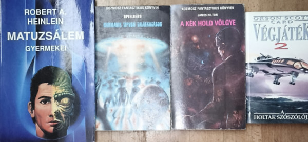 Orson Scott Card, James Hilton, Steven Spielberg Robert A. Heinlein - 4db sci-fi regény - Orson Scott Card-Végjáték 2, James Hilton-A kék hold völgye, Spielberg-Harmadik típusú találkozások, Robert A. Heinlein-Matuzsálem gyermekei