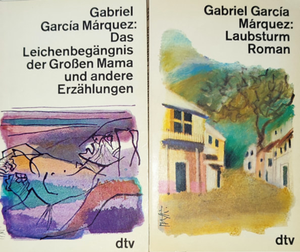 Gabriel García Márquez - 2db német nyelvű Gabriel García Márquez regény - Laubsturm Roman, Das Leichenbegaengnis der Grossen Mama und andere Erzaehlungen