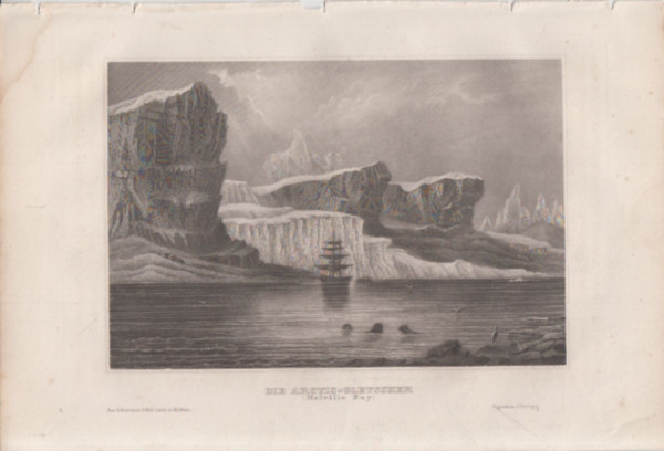 Die Arctic-Gletscher (Melville Bay) (A sarki gleccser, Melville-bl, Grnland) (16x23,5 cm lapmret eredeti aclmetszet, 1856-bl)