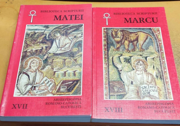Biblioteca Scripturii - 2 db Biblioteca Scripturii: XVII: Matei + XVIII: Marcu - Arhiepiscopia Romano-Catolica, Bukaresti