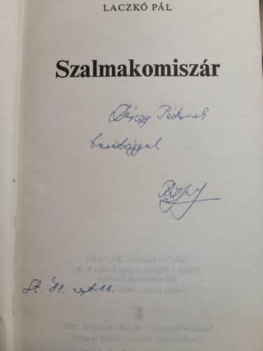 Laczk� P�l - Szalmakomisz�r