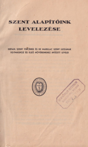 Szent alap�t�ink levelez�se