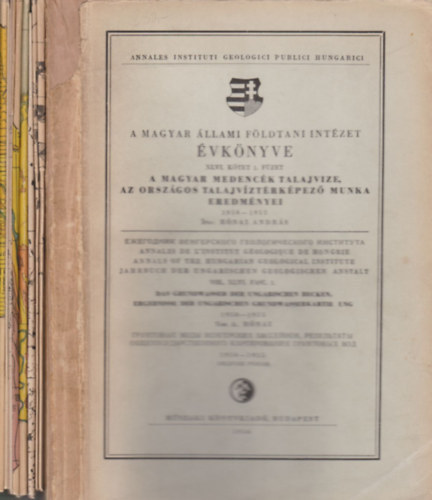 Rónai András - A magyar medencék talajvize, az országos talajvíztérképező munka eredményei 1950-1955 (A Magyar Állami Földtani Intézet évkönyve XLVI. kötet, 1. füzet)