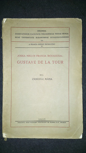 Csokonai Mria - Jsika Mikls francia rbartja: Gustave de la Tour