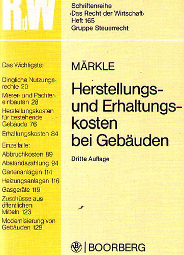 Herstellungs- und Erhaltungskosten bei Geb�uden