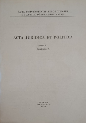 Horv�th R�bert - Berzeviczy Gergely k�zgazdas�gi �s n�pess�gi tanai (Acta Juridica et Politica Tomus XI. Fasciculus 7.)