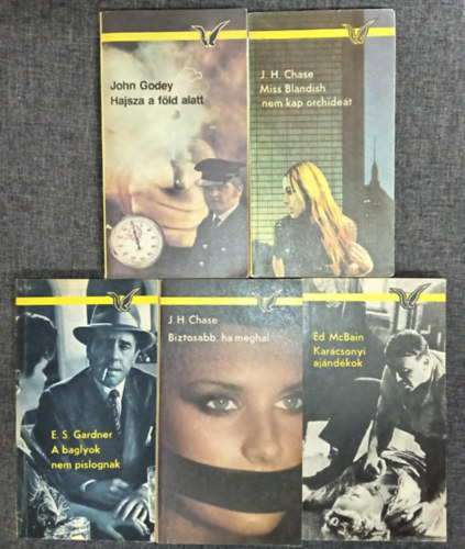 J. H. Chase, Erle Stanley Gardner, J.H. Chase, Ed McBain John Godey - (5db) Albatrosz krimi könyvcsomag: Hajsza a föld alatt / Miss Blandish nem kap orchideát / A baglyok nem pislognak / Biztosabb, ha meghal / Karácsonyi ajándékok