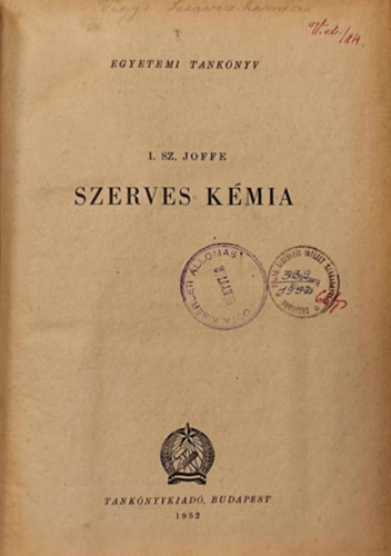 I. Sz. Joffe - Szerves kémia