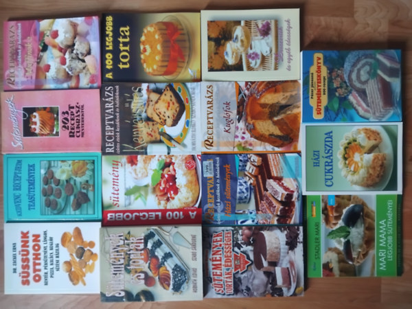 SZERZ� P�ter J�nosn� �s m�g sokan m�sok - 15db szak�csk�nyv : S�tem�nyesk�nyv 800 recept - S�tem�nyek �s tort�k - S�tem�nyek, tort�k �s �dess�gek - H�zi cukr�szda - Receptvar�zs: H�zi s�tem�nyek - Receptvar�zs: Keny�rs�t�s - Receptvar�zs: Kugl�fok - A 100 legjobb s