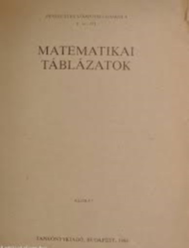 Dr. Weitz Tams - Matematikai tblzatok