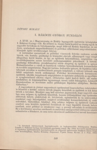 Détshy Mihály - I. Rákóczi György fundálói - Különlenyomat