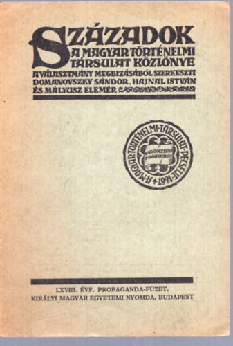 ismeretlen - Szzadok Propaganda fzet