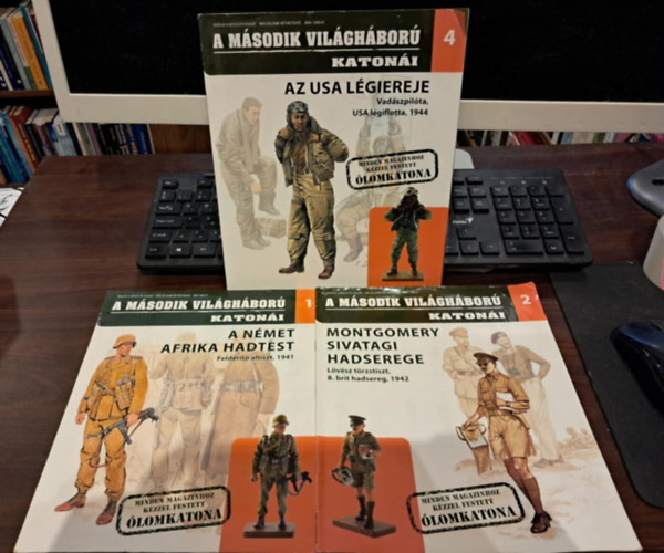 A m�sodik vil�gh�bor� katon�i - sz�rv�nysz�mok (3 db): 1. A N�met Afrika hadtest+2. Montgomery sivatag hadserege+4. Az Usa l�giereje - �lomkaton�k n�lk�l