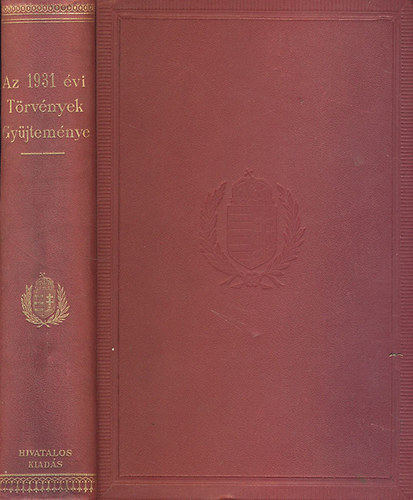 Az 1931. �vi t�rv�nyek gy�jtem�nye