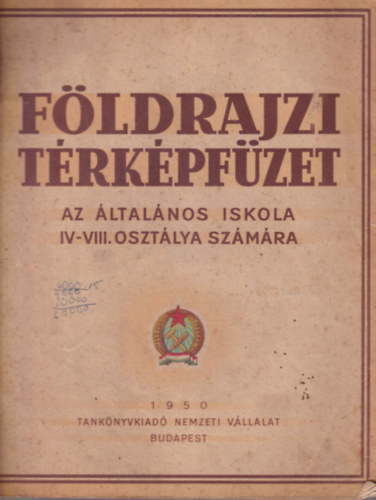 Bognr Gbor Takcs Jzsef - Fldrajzi trkpfzet az ltalnos iskola IV-VIII. osztlya szmra ( 1950 -es )